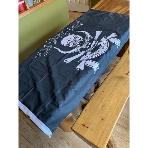 Vintage Black Flag/Banner Silk Wall Tapestry - Motorhead: March or Die - Picture 1 of 7